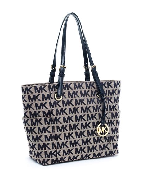 michael kors black signature handbag|michael kors handbags black tote.